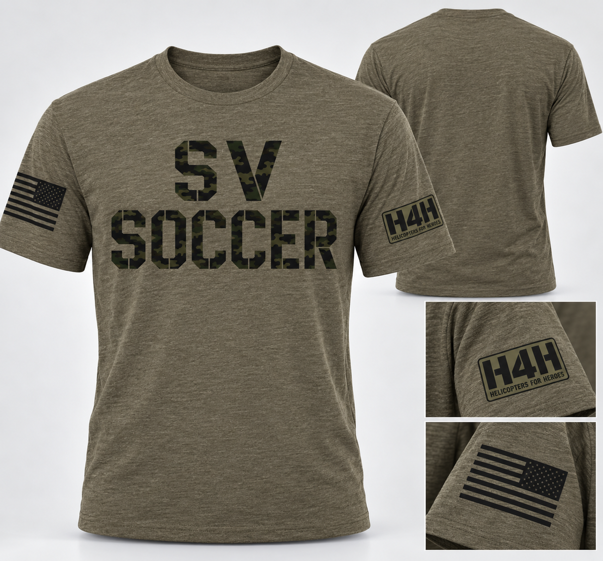 SV Soccer x Helicopters for Heroes — Next Level Unisex Tri-Blend Tee
