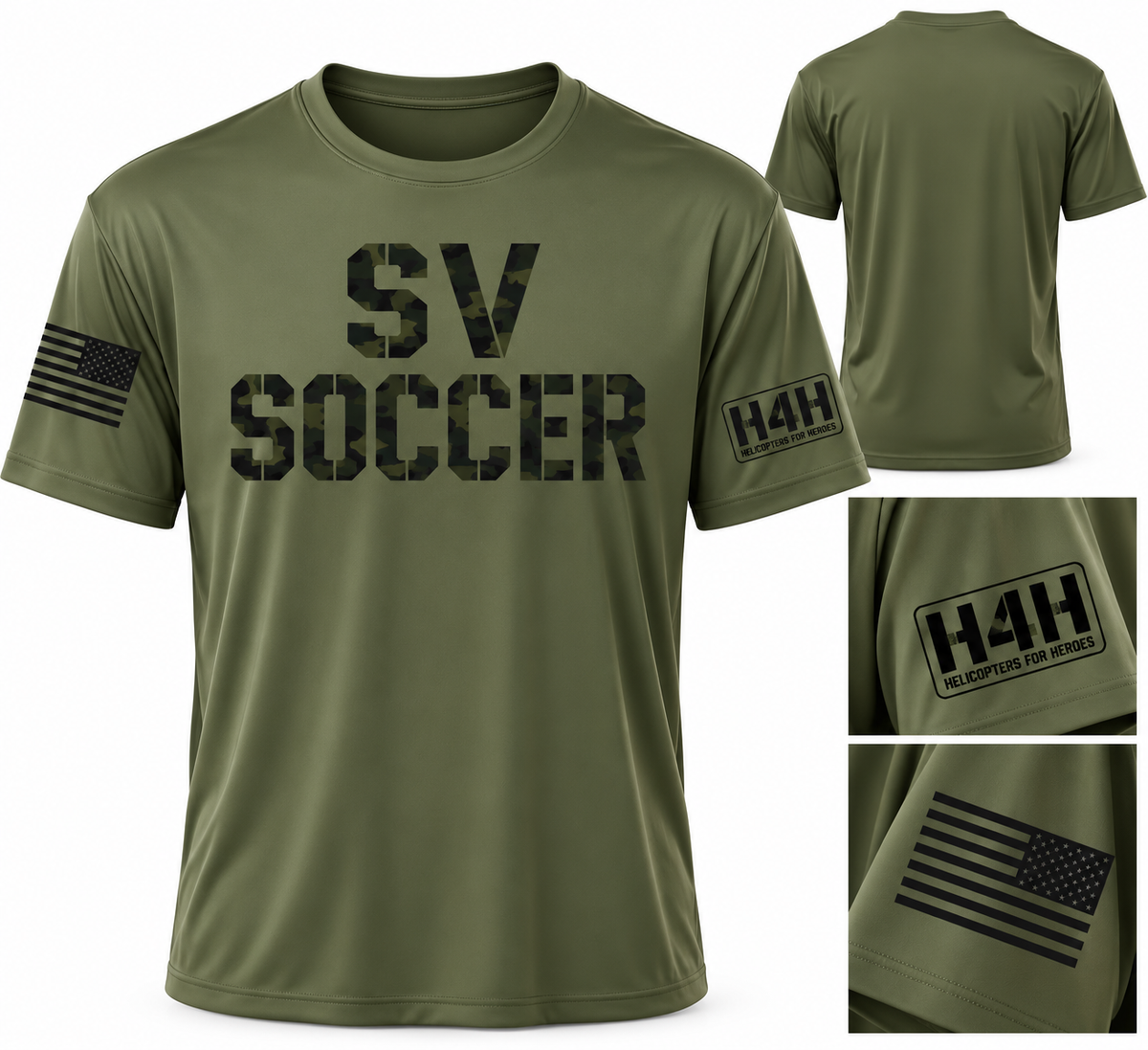 SV Soccer x Helicopters for Heroes — CE10 Unisex Capital Dri-Fit Tee