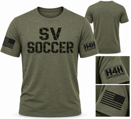 SV Soccer x Helicopters for Heroes — Next Level Unisex Tri-Blend Tee
