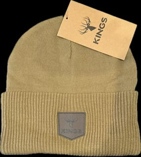Cuffed Leather Patch Beanie